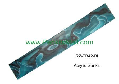 RZ-TB42-BLAcrylic pen blank(Darkturquoise with white and black line)